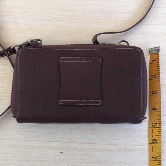 Leather purse / clutch / crossbody bag. Brown. - Picture 14 of 15
